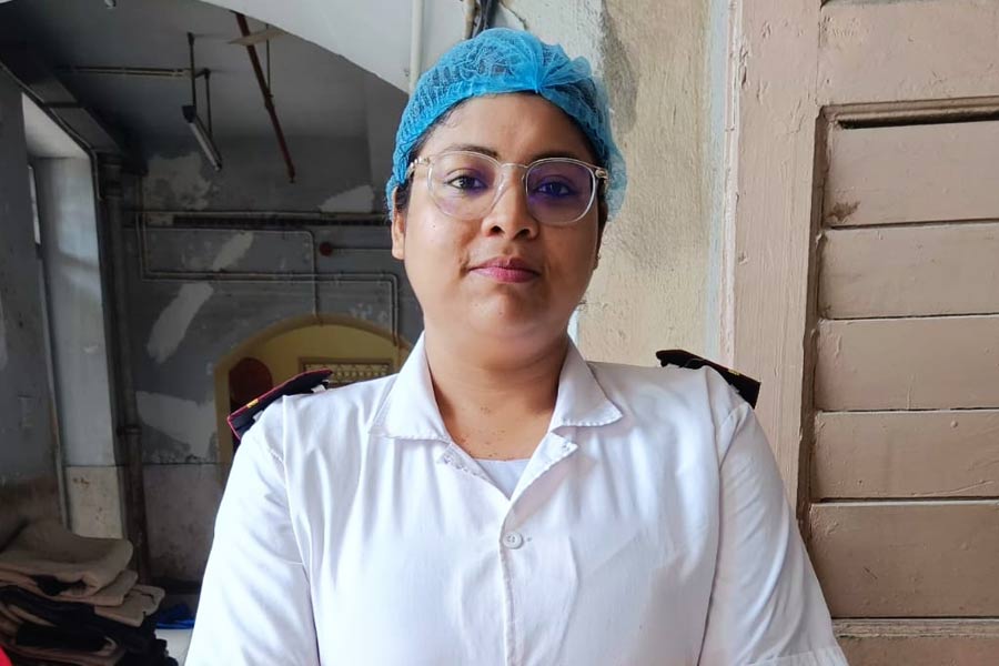 Sudeshna Pal, a nurse of the female ward at Calcutta Medical College 
