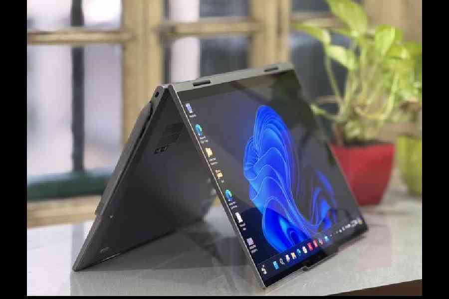 This is a 2-in-1 laptop, so it has a touch screen and a 360-degree hinge that lets you rotate the laptop into a variety of shapes