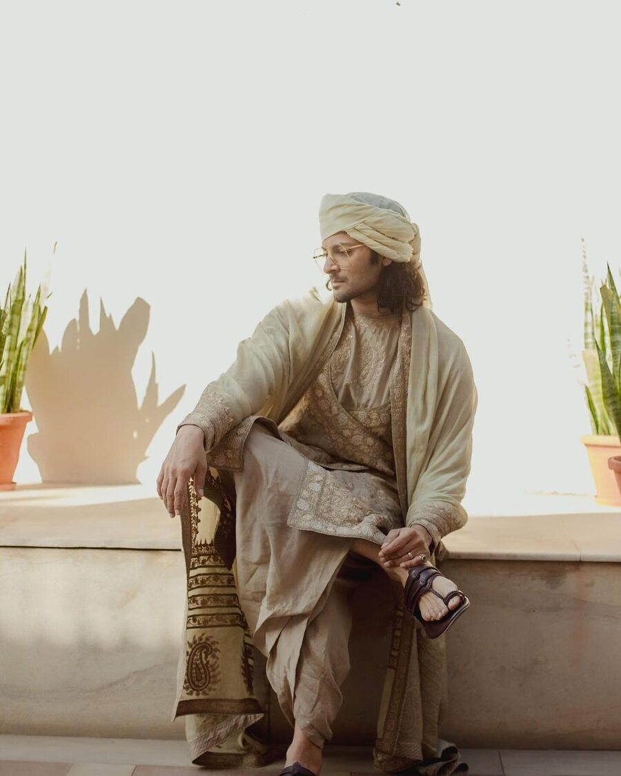 Ali looked down pensively while posing for a picture at the wedding. After having met on the sets of the 2012 film Fukrey and dating for 10 years, Ali and Richa had tied the knot in October 2022. The couple welcomed their first child, a baby girl, on July 16.