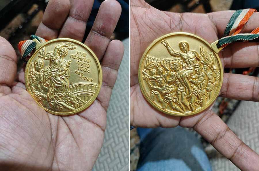 As shiny as it was six decades ago, hockey veteran Gurbux Singh’s 1964 Olympic gold medal is definitely the most prized item among the memorabilia that he has collected over the years, at his Ballygunge home. The medal has Field Hockey and Tokyo 1964 inscribed on each side and Nike the goddess of victory on one side. The other features an Olympic winner being carried by the crowd. The Olympic medals were identical from 1928 to 1968, but that changed from the 1972 Games in Munich, when unique medals were designed for each Summer Games