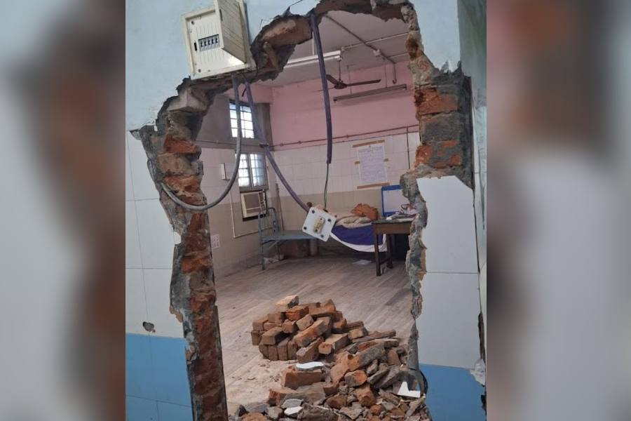 Renovation work underway in the Chest Department on Tuesday