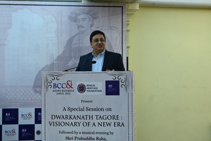  BHF’s Sourav Niyogi took to the stage to reiterate how vital Tagore, who has polarised historians, remains for Bengalis, before sharing a story of discovering Tagore’s grave at the Kensal Green Cemetery in London. Niyogi, with his friends and colleagues at BHF, went on to rehabilitate that grave and organise an annual memorial for Tagore. “Bengal has never seen an entrepreneur like Dwarkanath Tagore,” said Niyogi, commending Tagore’s progressiveness 