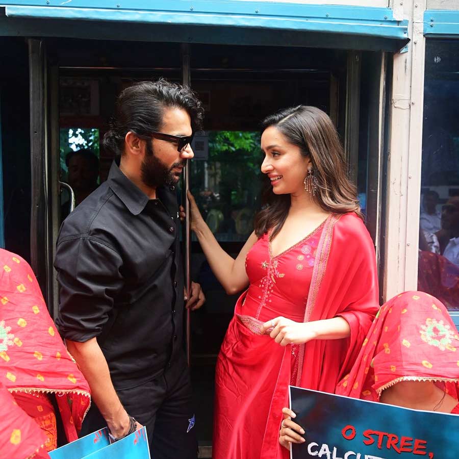 Shraddha and Rajkummar gazed into each others’ eyes while posing for a picture by the door of a tram in Kolkata. “Ami tomay bhalobashi, Kolkata! Thank you for a wonderful experience,” production house Maddock Films captioned the photos on Instagram.