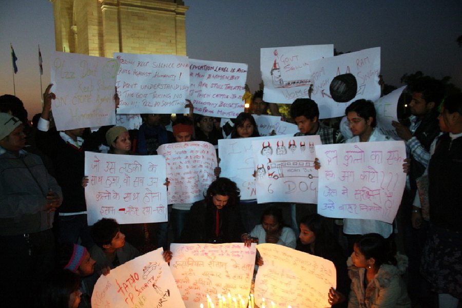 Protest at India Gate related to 2012 Delhi gang rape case