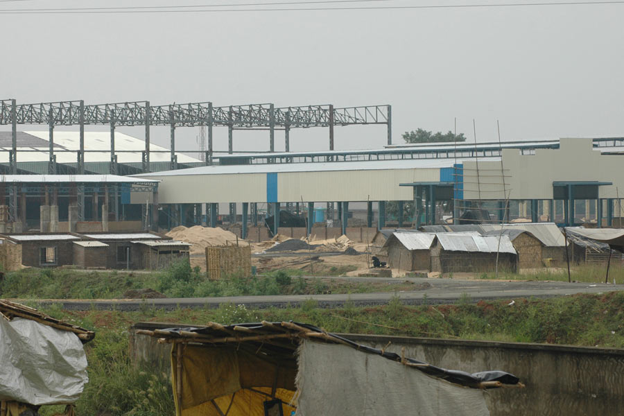 The Tata Motors factory in Singur when it was coming up, in August 2008, before the Tatas pulled out