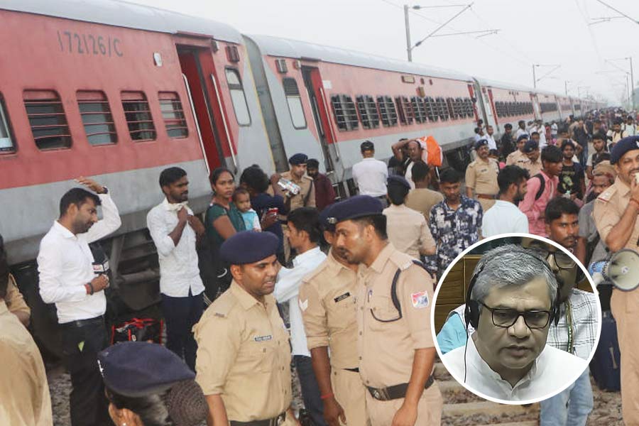 Sabarmati Express passenger train derailed between Kanpur and Bhimsen station in Uttar Pradesh, Saturday, Aug. 17, 2024.