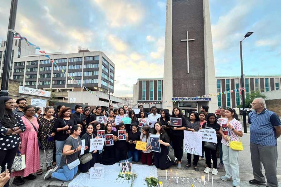 Protests at Trinity Church, Hounslow, London