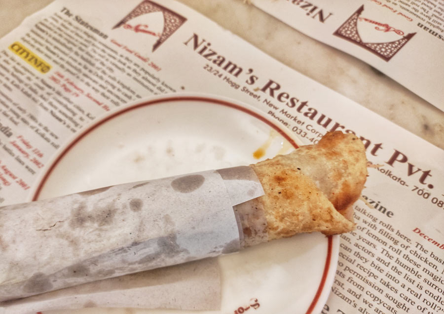 It became a ‘kathi’ roll only in 1964, when heavy iron skewers were discarded to make way for inexpensive bamboo sticks or ‘kathis’ to skewer the meat with. In the same year, chicken rolls were added to mutton, beef and khiri (cow udder) rolls