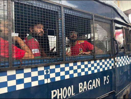 East Bengal and Mohun bagan fans being detained