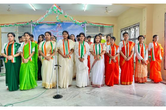 Independence Day at Aditya Academy Senior Secondary School, Barasat, was a vibrant celebration of India's freedom, filled with patriotic fervor and enthusiasm. The event began with the hoisting of the national flag, followed by the singing of the national anthem.