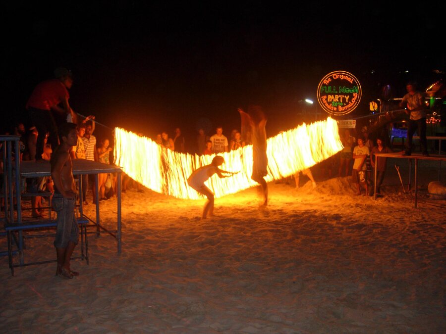Thailand, 2011: I went to the Full Moon Party on my first solo trip, way back in 2011. Taking place on Haad Rin beach on the south of Koh Phangan island in the Gulf of Thailand, this is known as one of the world's largest raves. Between 10,000 and 40,000 people turned up each month to party here and dance to psychedelic trance being belted out by five or six DJs from their podiums on the beach. Fire games are a big part of the party, and you're welcome to participate, but only if you are willing to risk waking up the next morning with burn marks on your body