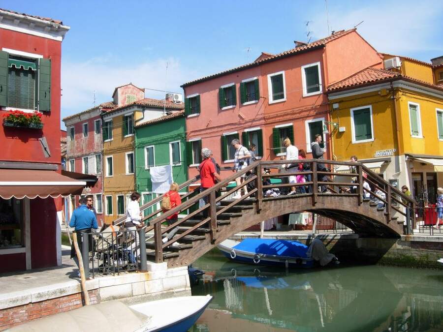 Venice (Italy), 2012: Murano and Burano are two islands in/around the main Venice lagoon. I visited both but loved Burano more for its colourful buildings and cute bridges that reminded me of Enid Blyton's Toyland!