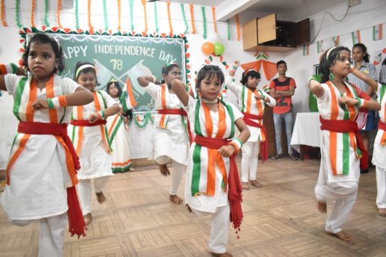 The program began with the hoisting of the national flag by our respected Principals - Smt. Uma Venkatraman ( Secondary &H.S.) and Smt. Meenakshi Raman ( Primary). The students and staff sang the national anthem with pride and respect. A wand drill followed by a demonstration in karate displaying safety skills for girls was showcased.  Students presented patriotic songs, dances, and recitation, showcasing their talent and creativity