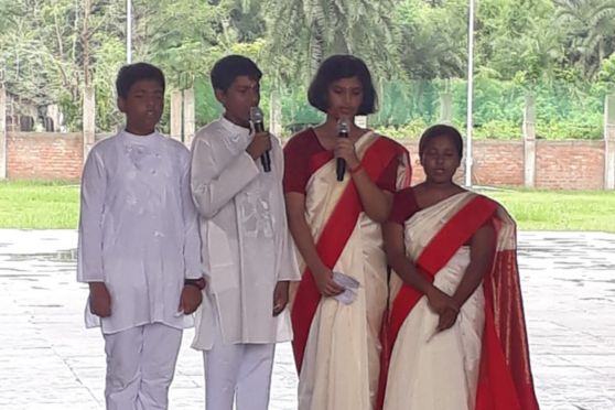 The 78th Independence Day was celebrated with the feeling of nationalism and love for our motherland by hoisting of the National flag by the Principal, Mrs. Jayeeta Chakrabarti followed by the National anthem and a short speech by the Principal focusing on the social responsibilities towards the nation