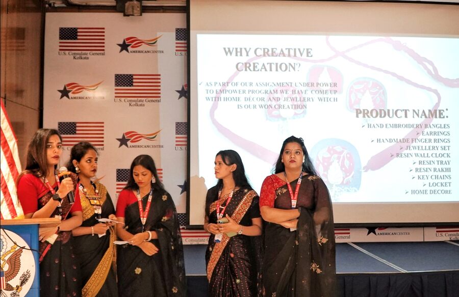 Two of the groups with the best business prototypes had the opportunity to present progress reports on how much money they had collectively invested, how much they spent on resources, overhead costs and how much profit they were able to generate after two months of sales. With hand-embroidered bangles, resin trays and clocks as well as different kinds of jewelleries, the team that went by the name Creative Creations stood out as the best performer for the team-building and entrepreneurship workshop