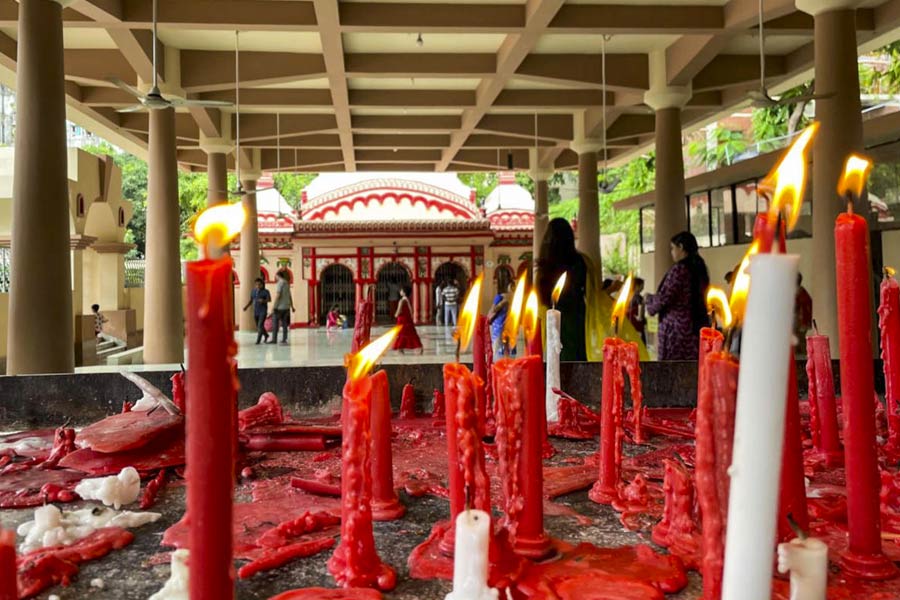 Devotees at the Dhakeshwari National Temple at Old Dhaka area, in Dhaka.