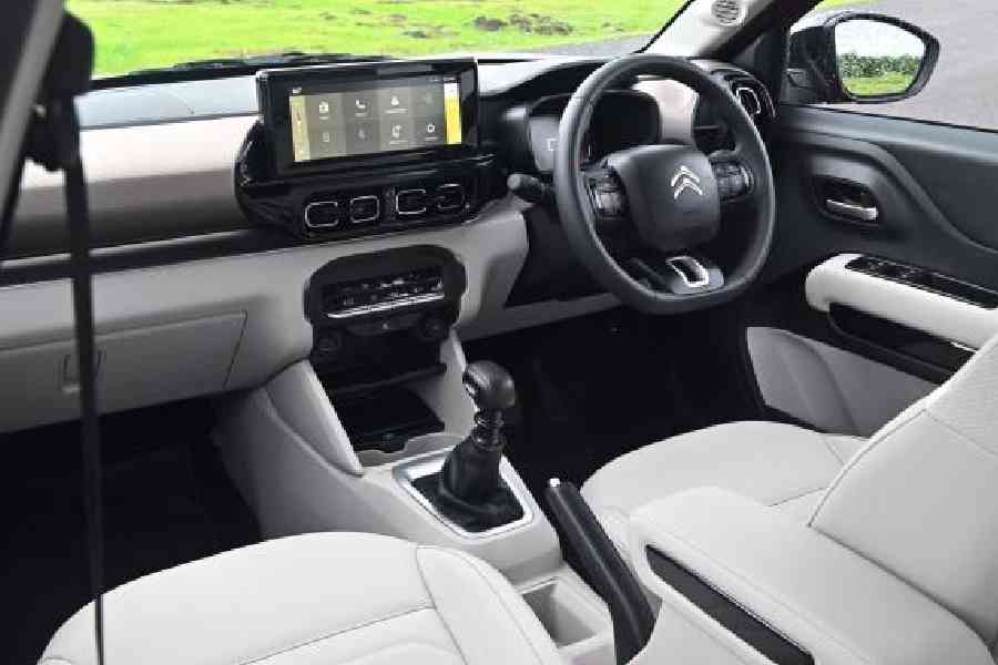 The beige and grey interiors make the cabin light on the eyes