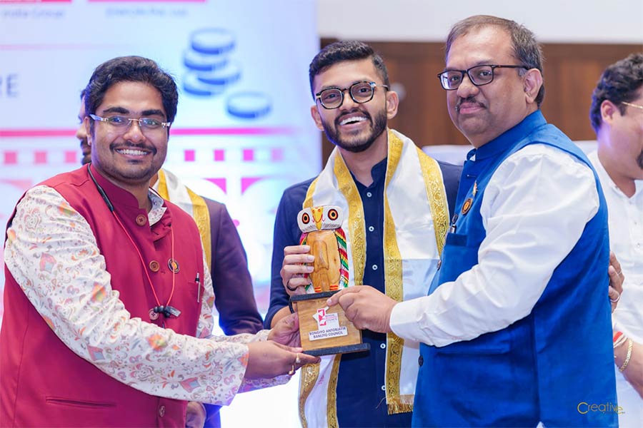 General secretary and founder Subhashis Dutt, vice-chairman Meghdut Roychowdhury and chairman Avishek Auddy at the event