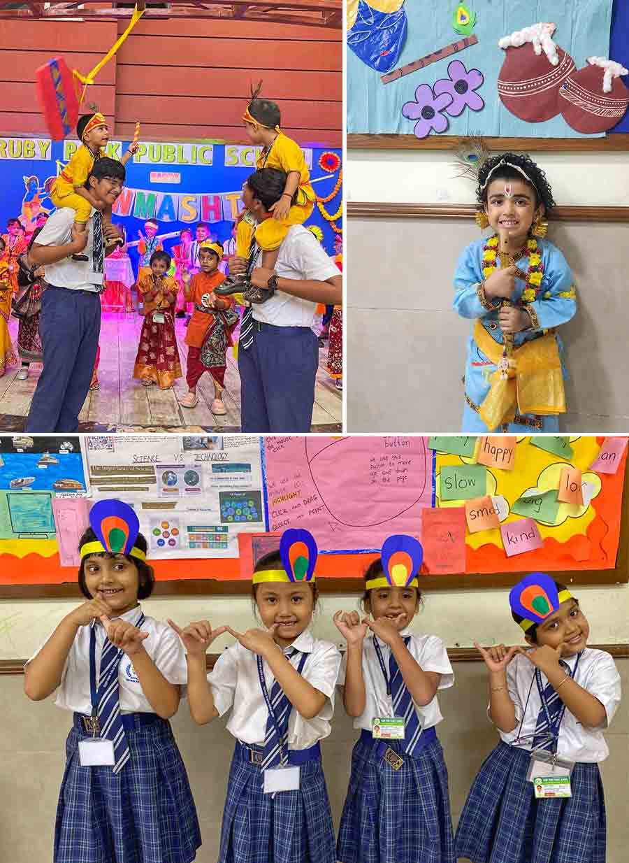 Children at Ruby Park Public School had a memorable and vibrant day decorating ‘matkas’ and preparing headbands on the occasion of Janmashtami. They mesmerised everyone with their dance performances set to music