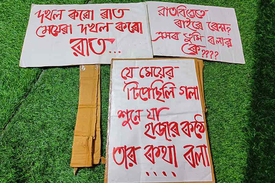 Posters prepared by Sanjita, Jhil and their team members for the protest 
