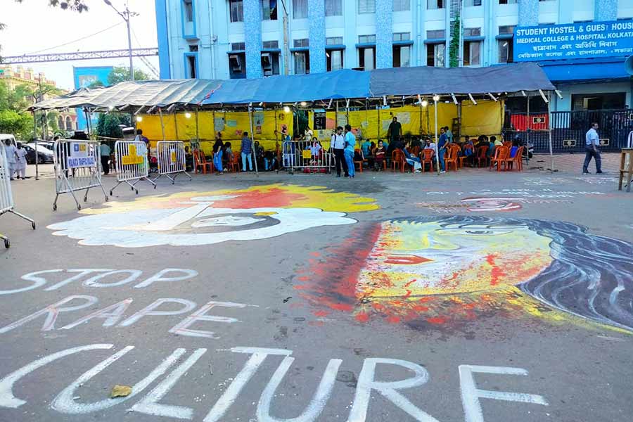 A street art at the Medical College and Hospital Calcutta against rape