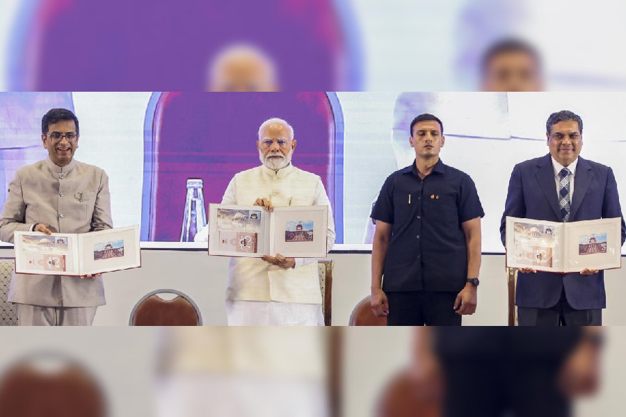 Prime Minister Narendra Modi with Chief Justice of India D.Y. Chandrachud during the inauguration of the National Conference of District Judiciary, in New Delhi, Saturday, Aug 31, 2024.