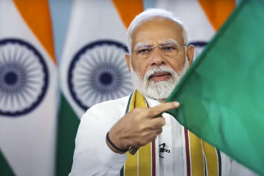 Prime Minister Narendra Modi flags off three Vande Bharat trains between Meerut and Lucknow, Madurai and Bengaluru, and Chennai and Nagercoil, via video conferencing, Saturday, Aug 31, 2024.