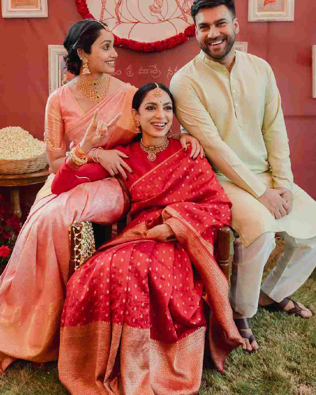 Sobhita’s sister Samanta Dhulipala and brother-in-law Sahil Gupta were also a part of the pre-wedding ritual.