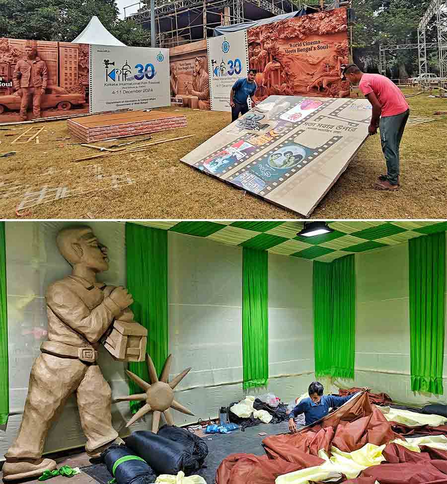 Preparations are underway for the 30th Kolkata International Film Festival at Rabindra Sadan. The film festival will be held from December 4 to 15