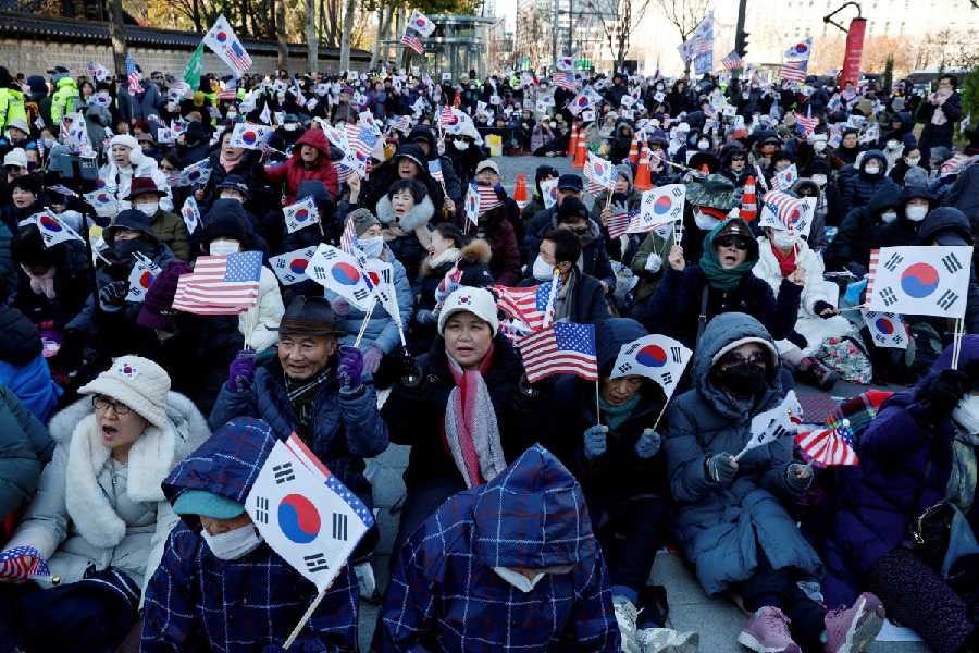 Protesters from conservative groups attend a rally in support of South Korean President Yoon Suk Yeol, South Korea, December 4, 2024.