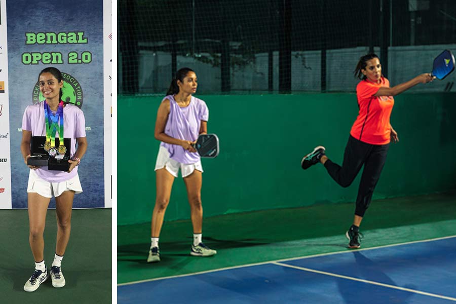 My Kolkata spoke to Aditi Nahata, a 36-year-old homemaker, who played badminton as a kid. Aditi won gold in the women’s 35+ singles and doubles and also took silver in the open mixed doubles. She said: “This was a really fun tournament. I have been playing this sport for seven months, and I’m always excited for these events.” 