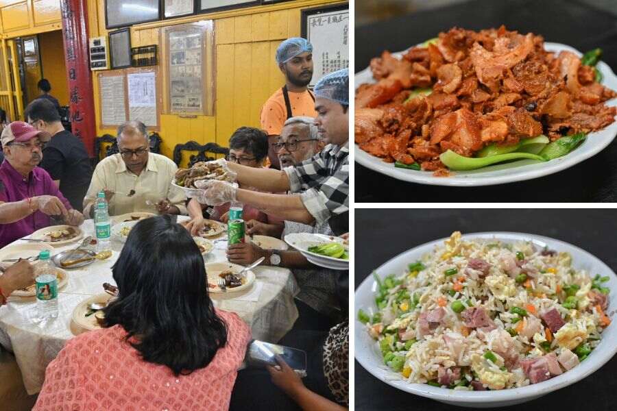 The Kolkata chapter of The Calcutta Porkaddicts celebrated at the Chinese temple's community centre over a hearty lunch which featured dishes like char sui pork, ham fried rice, and more