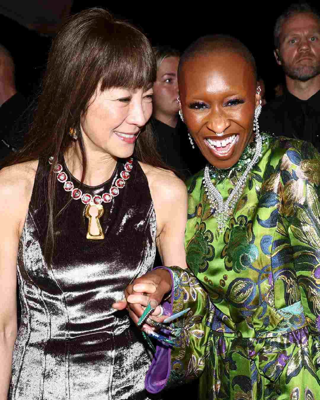 Everything Everywhere All at Once actress Michelle Yeoh attended an event on the sidelines of the festival with Erivo. She looked gorgeous in a sleeveless metallic dress. 