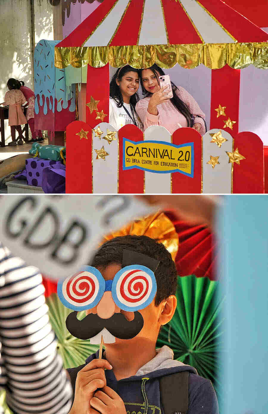 Selfie booths and funny party accessories added to the fun
