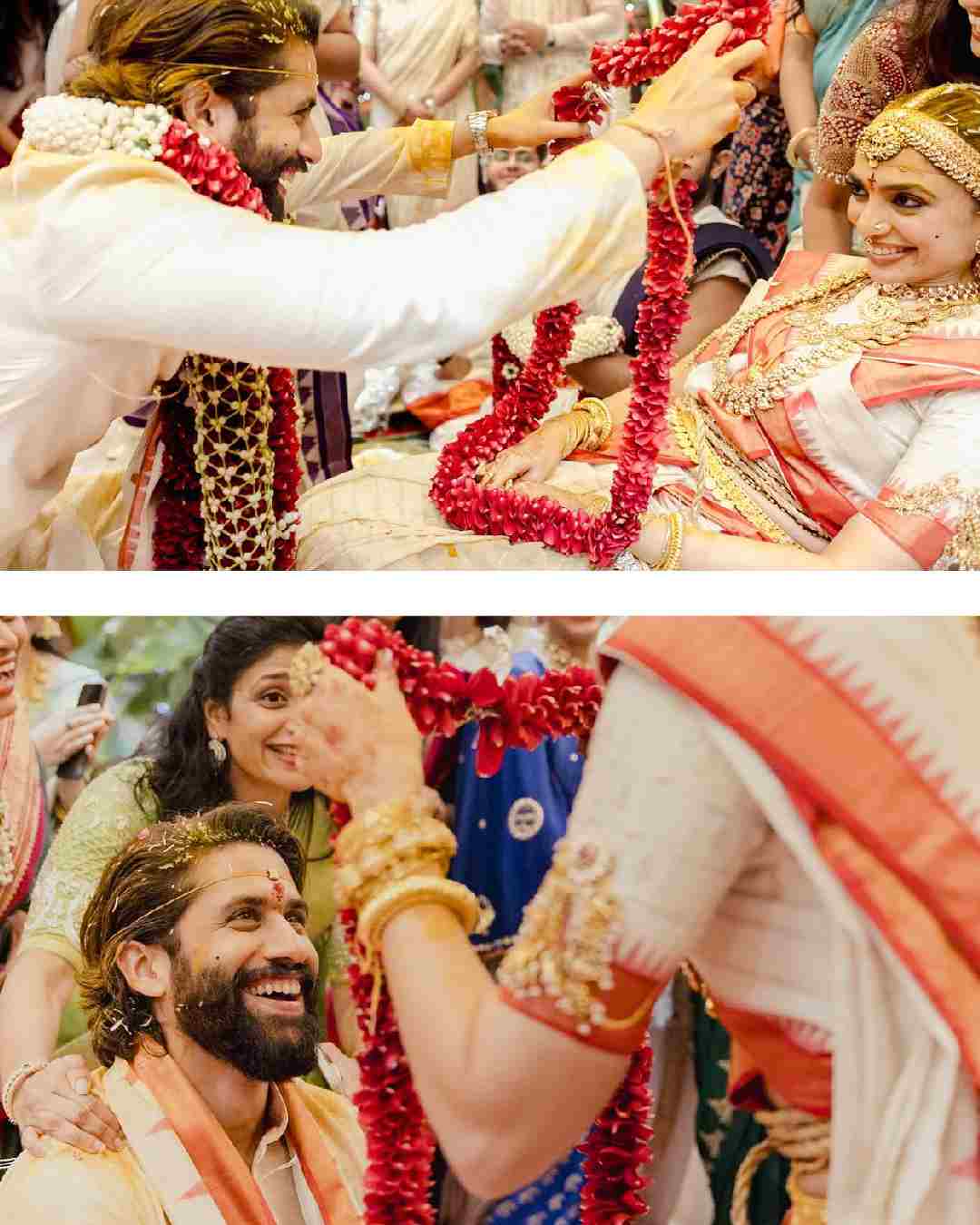 Sobhita and Chaitanya exchanged garlands during one of the rituals.