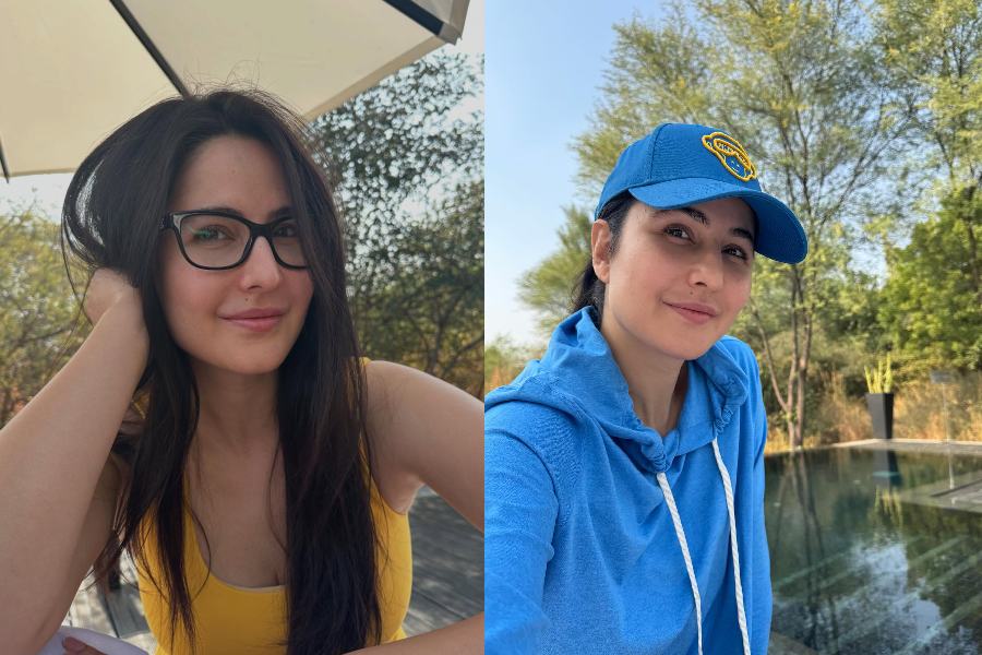 Katrina Kaif also shared selfies in a yellow top and a blue hoodie.  