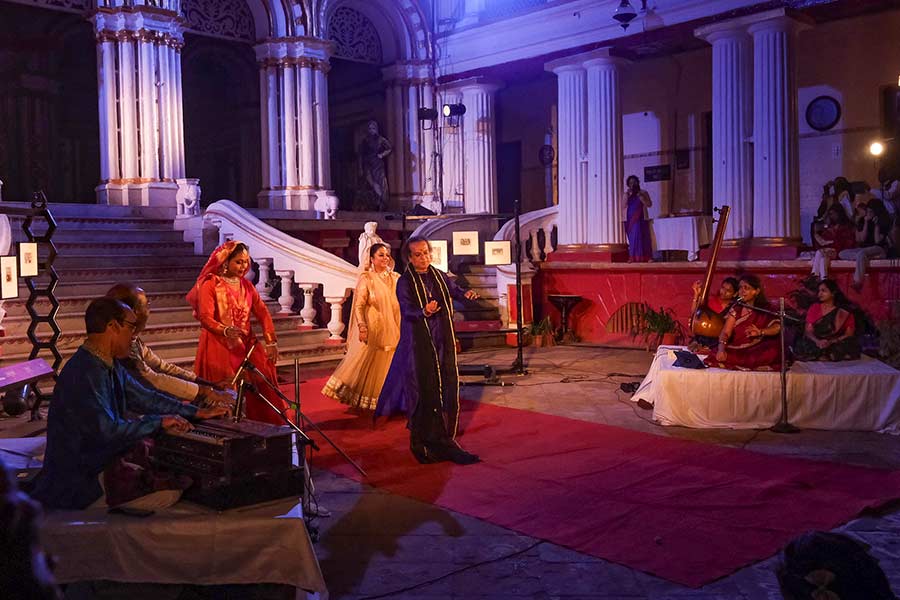 Music performance and kathak dance at courtayrd of Khelat Ghosh mansion Kolkata