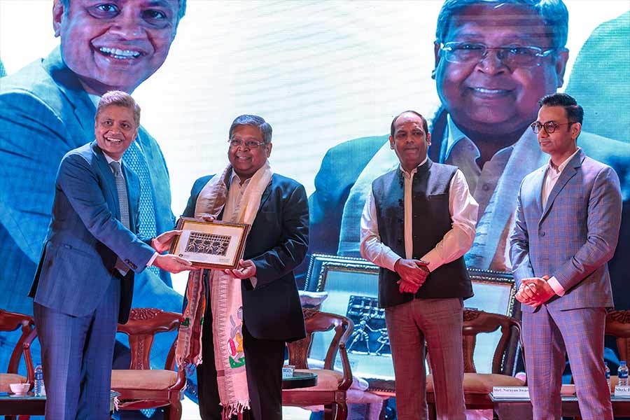 Among the guests present were (left to right) institute chairman Chandra Shekhar Nopany, additional chief secretary, non-conventional and renewable energy, Barun Kumar Ray, principal secretary, health and family welfare, Narayan Swaroop Nigam and Charnock Hospitals managing director Prashant Sharma. Several students received special awards on the occasion