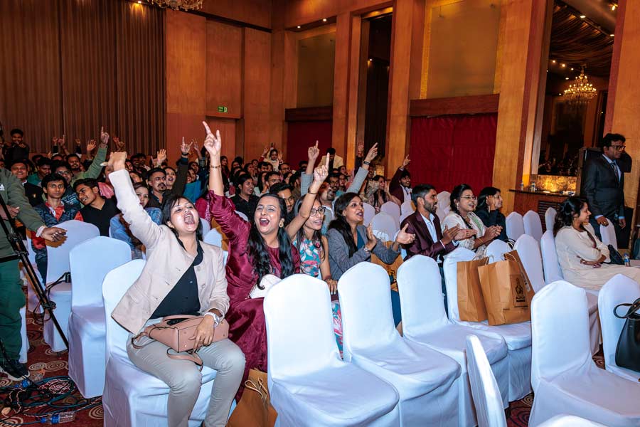 The audience, filled with students and alumni of Nopany Institute of Healthcare Studies, cheered and enjoyed each performance