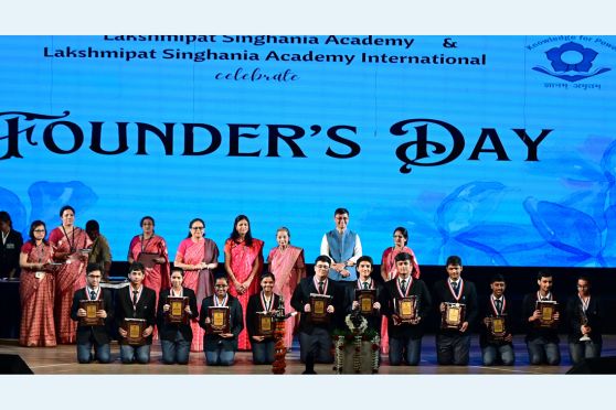 Lakshmipat Singhania Academy celebrated its 29th Founder’s Day with grandeur on December 7, 2024, at the Kalamandir auditorium.