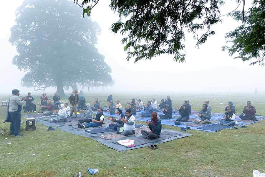 Yoga session in Maidan