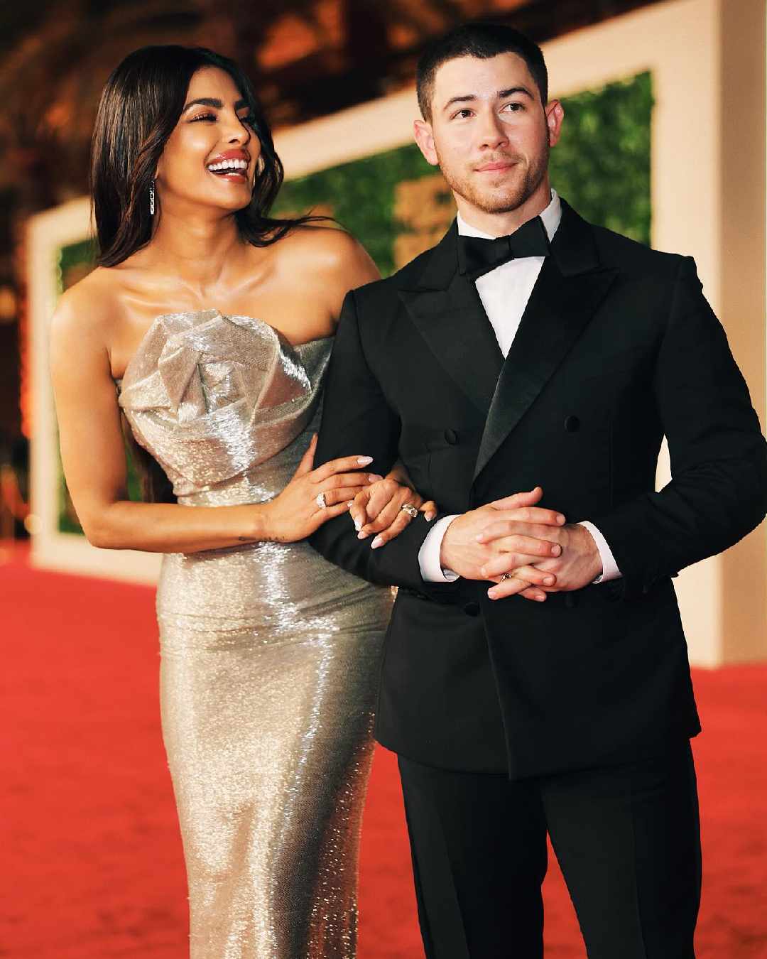 Priyanka was all smiles as she held Nick’s arm while walking the red carpet. The couple tied the knot in December 2018 in Jodhpur, Rajasthan. They welcomed their daughter, Malti, in January 2022. 