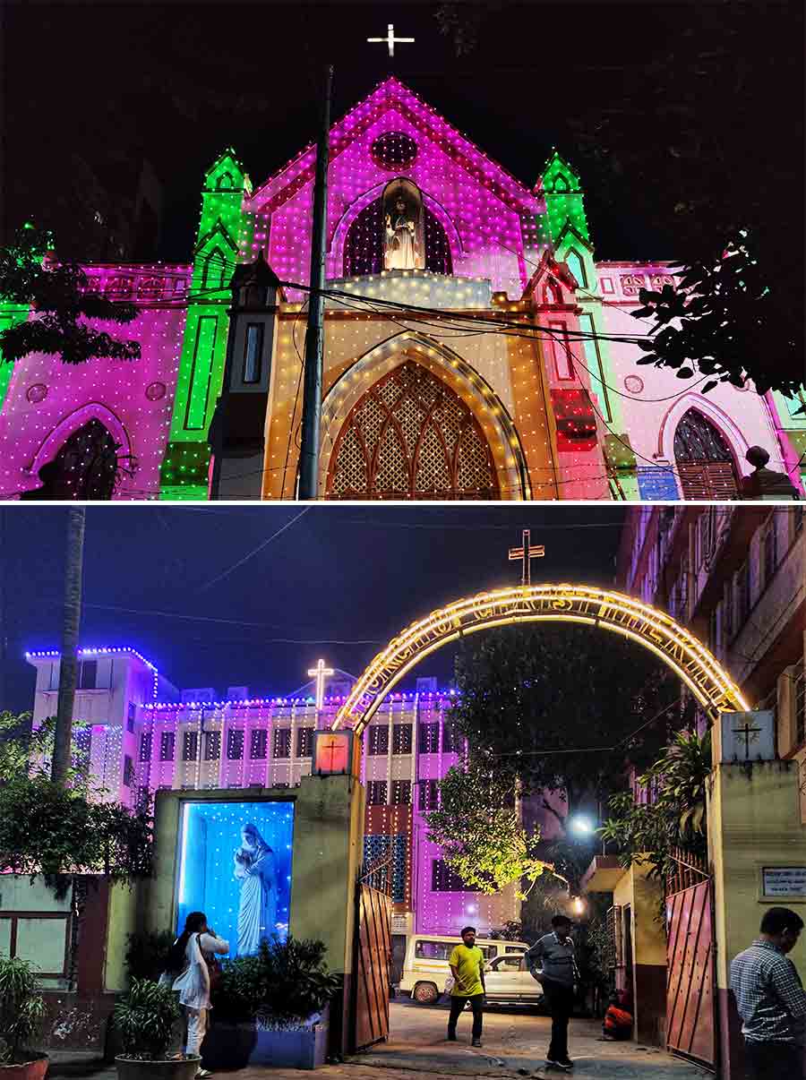 Church of Christ The King on Syed Amir Ali Avenue, Park Circus, all decked out ahead of Christmas  