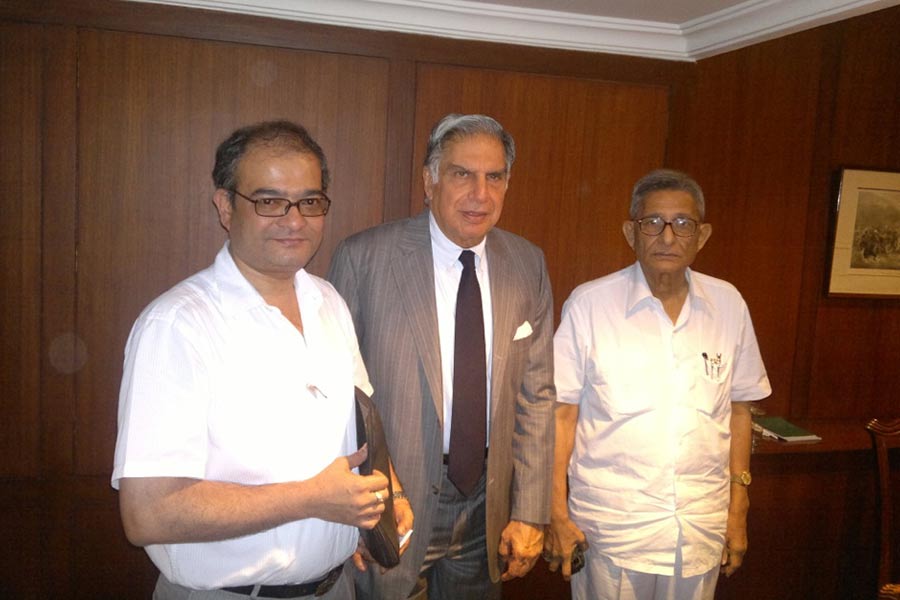 Pratip and Prasanta Banerji with Ratan Tata