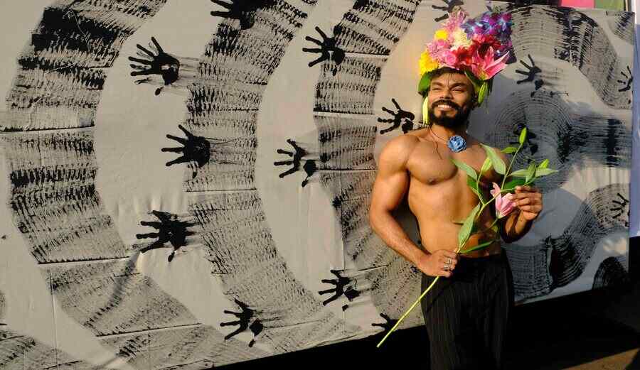 ‘To me, Pride is a celebration of individuality and existence, while being a protest cry for our rights against prejudice. This year, I wanted to pay tribute to Marsha P. Johnson, who pioneered the inaugural Pride after the Stonewall riots by recreating her iconic flower headdress,’ said Bhaskar Das 