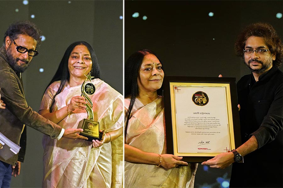 Shreyasi Chatterjee won the Bochorer Best award for her artistic and creative abilities with the needle. The artist received her award from filmmaker Shoojit Sircar and musician Rupam Islam. ‘Art doesn’t always have to have a symbolic meaning and messages don’t always need to be put into words, so I believe that colours can show true joy and emotions, which is what I try to express with my work,’ she said.
