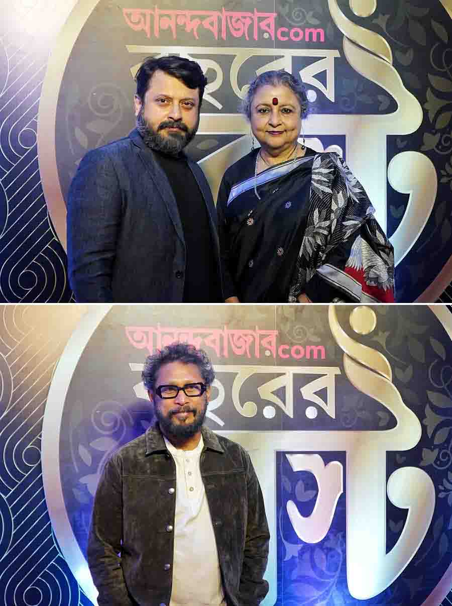 What’s an award ceremony without a red carpet? Filmmakers Shiboprosad Mukherjee and Nandita Roy stopped to pose for the cameras and so did (below) Shoojit Sircar, basking in the success of Abhishek Bachchan-starrer ‘I Want to Talk’ 
