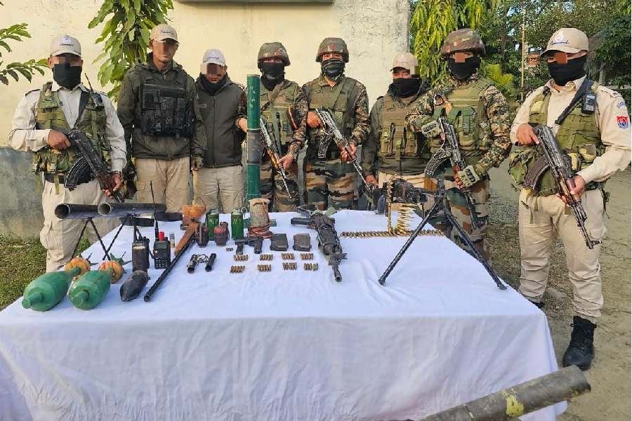 Three arms, a detonator, an improvised explosive device (IED) and ammunition were recovered from Nepali Khutti area near Laimaton Thangbuh in Kangpokpi district.