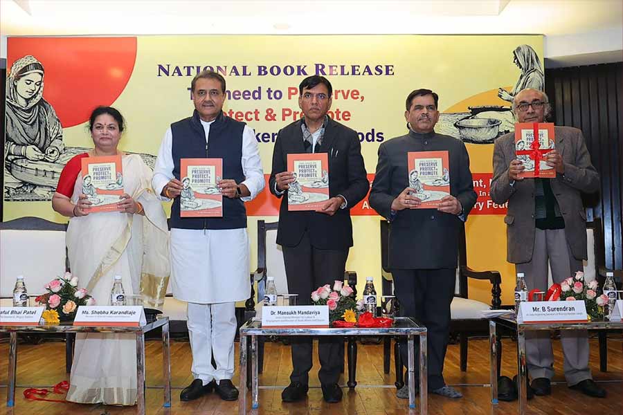 Dignitaries at the launch of the book, ‘The Need to Preserve, Protect, and Promote Beedi Workers’ Livelihood’, highlighting the socio-economic significance of the beedi industry in India