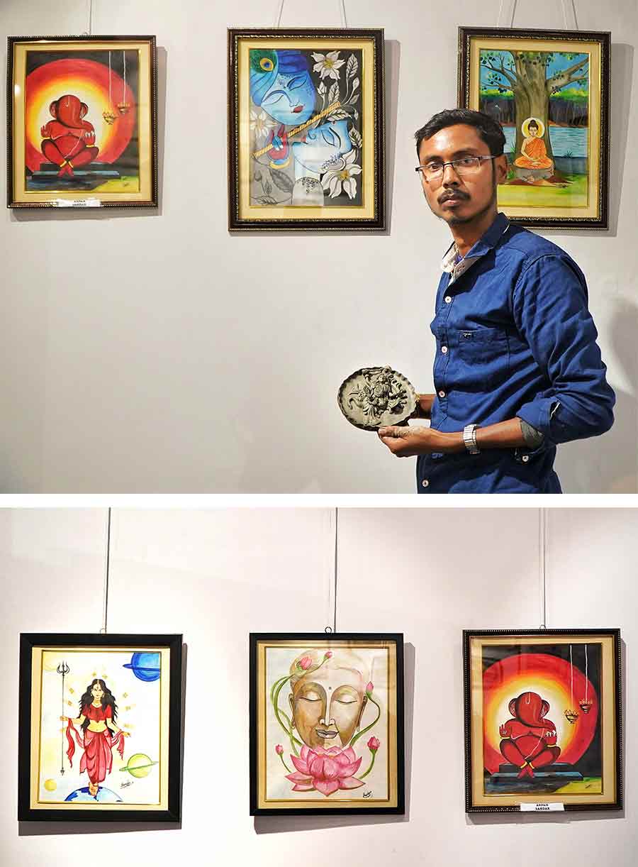 A blood cancer survivor, Arpan Sardar, is a 26-year-old idol-maker and artist. Arpan was in Class 9, when he was diagnosed with cancer. Growing up loving art, he was told to pay more attention to studies as things were not financially well-off. “I had given up art but then when cancer happened and I was recovering at Thakurpukur Cancer Hospital, I went into depression. The doctors gave me art material and I feel that I am glad I had cancer because art came back into my life.’ Since then Arpan has never left art and he makes a fair living for himself. He has been moulding idols for the last few years for various pandals and he now even has two people who work with him